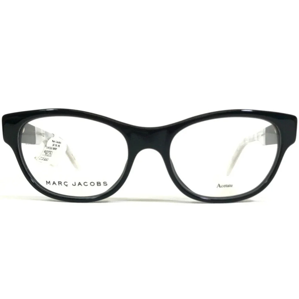 Marc Jacobs Eyeglasses Frames 251 807 Black Ivory Cat Eye Full Rim 52-18-140